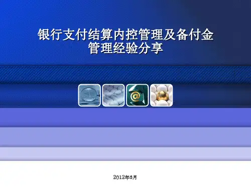 人行第三方支付培训资料-银行支付结算内控管理及备付金
