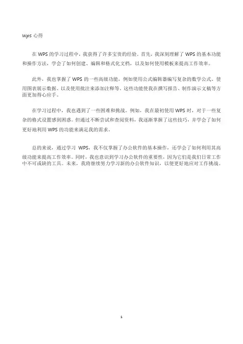 wps心得