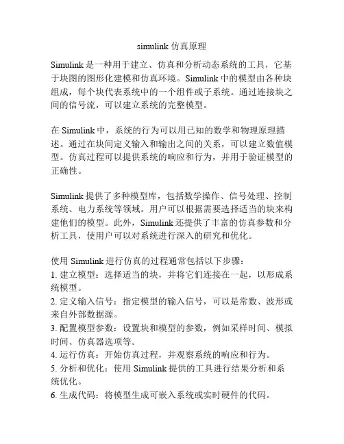 simulink 仿真原理