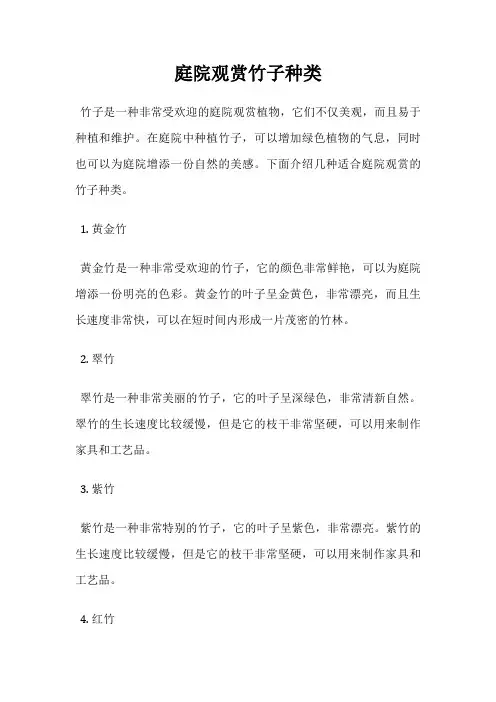庭院观赏竹子种类
