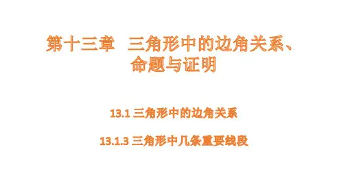 沪科版数学八年级上册13.1.3三角形中几条重要线段课件(共26张PPT)