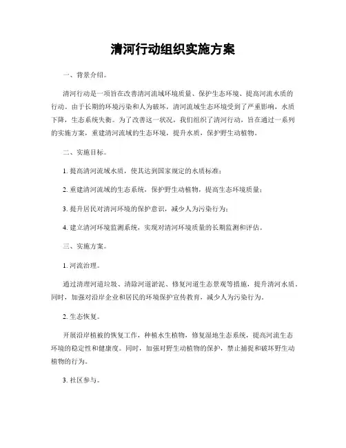 清河行动组织实施方案