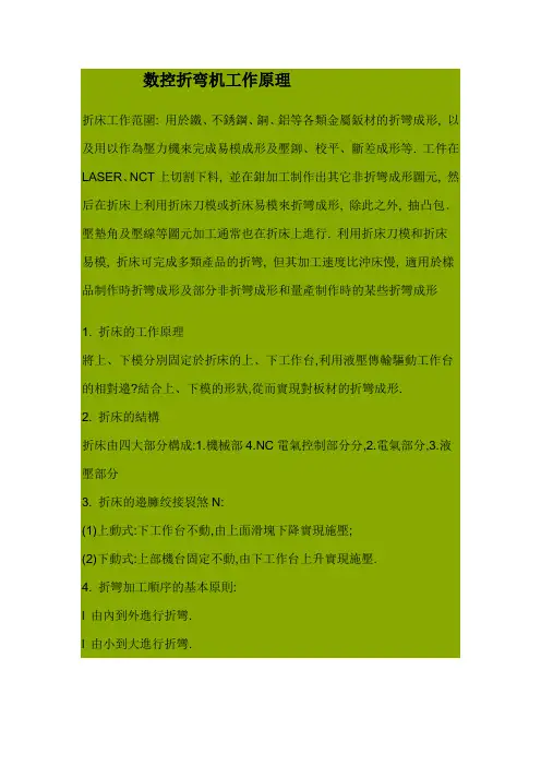 数控折弯机的工作原理,折弯方式、类别。