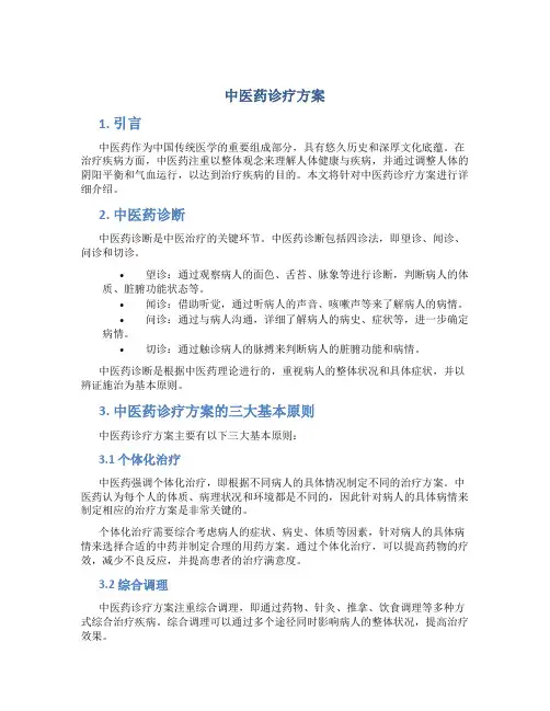 中医药诊疗方案