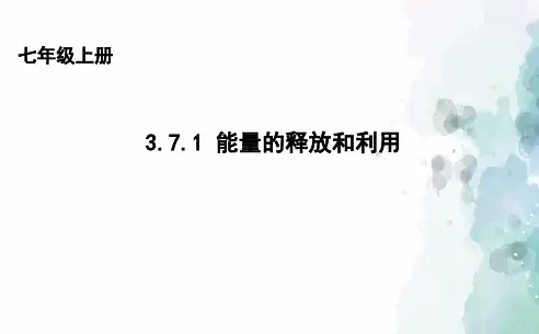 苏科版生物-七年级上册 3.7.1能量的释放和利用 课件