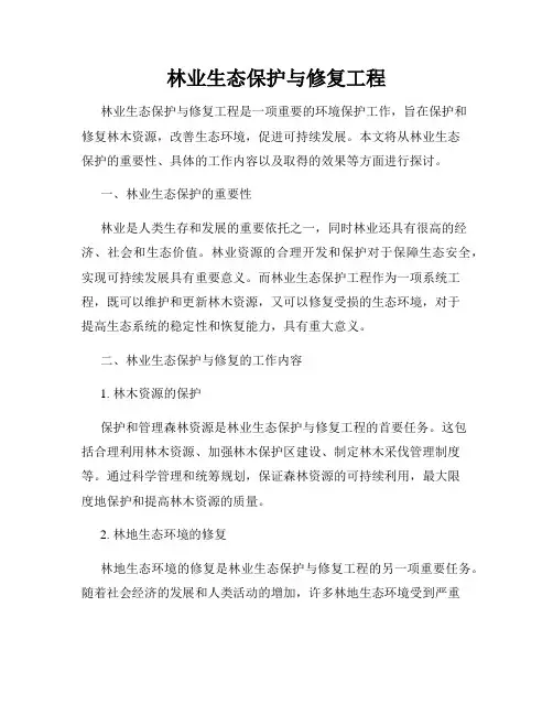 林业生态保护与修复工程