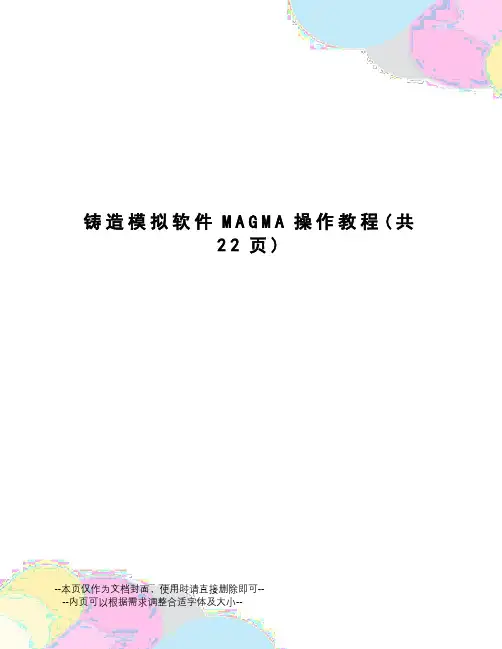 铸造模拟软件MAGMA操作教程