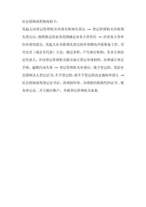 社会团体流程指南