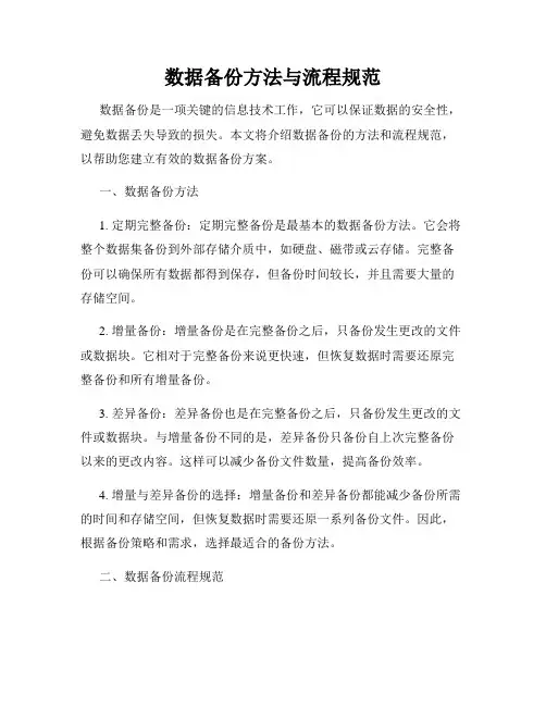数据备份方法与流程规范