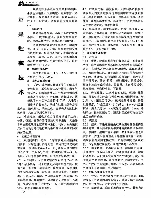 苹果贮藏技术