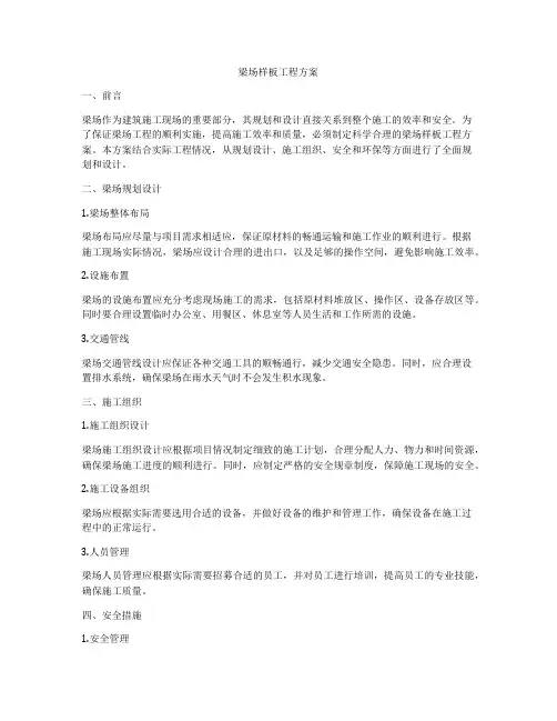 梁场样板工程方案