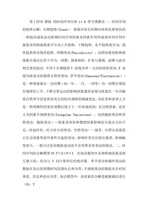 第十四章 SPSS的时间序列分析