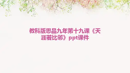 教科版思品九年第十九课《天涯若比邻》ppt课件