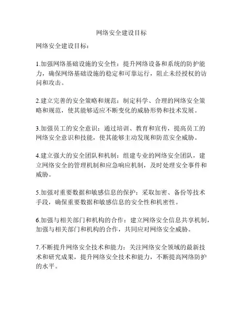 网络安全建设目标