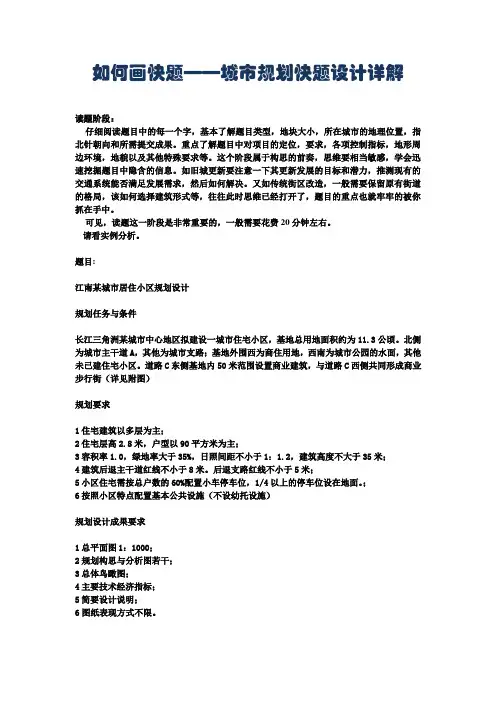 如何画快题城市规划快题设计详解
