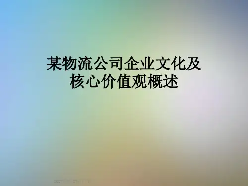 某物流公司企业文化及核心价值观概述