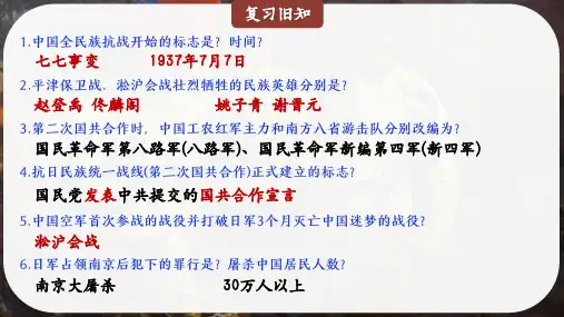 第20课 正面战场的抗战 课件(17张PPT)