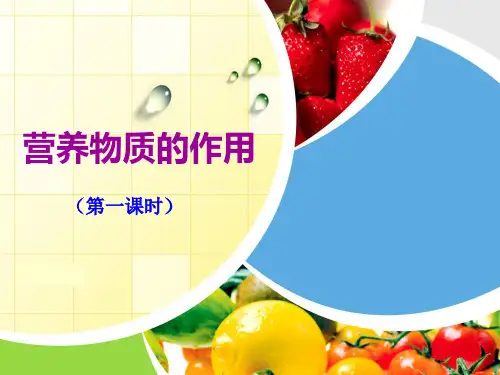 营养物质的作用PPT课件