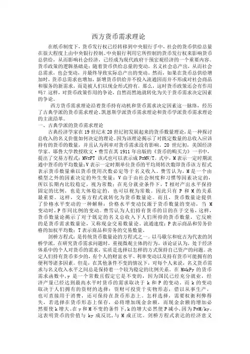 货币需求理论