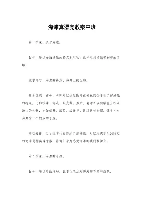 海滩真漂亮教案中班