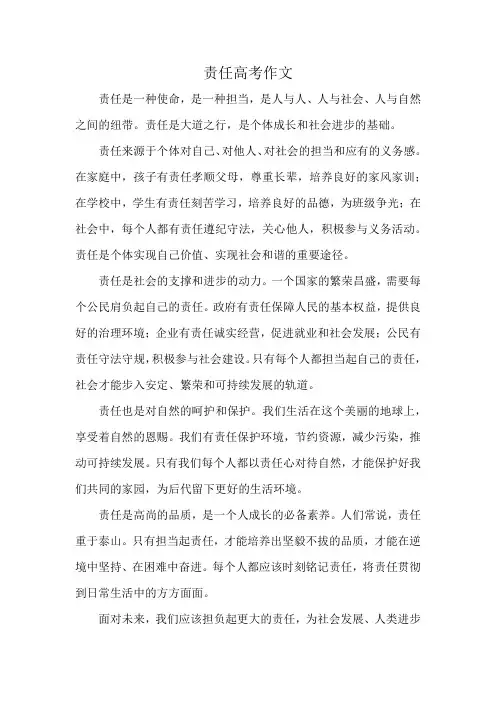 责任高考作文