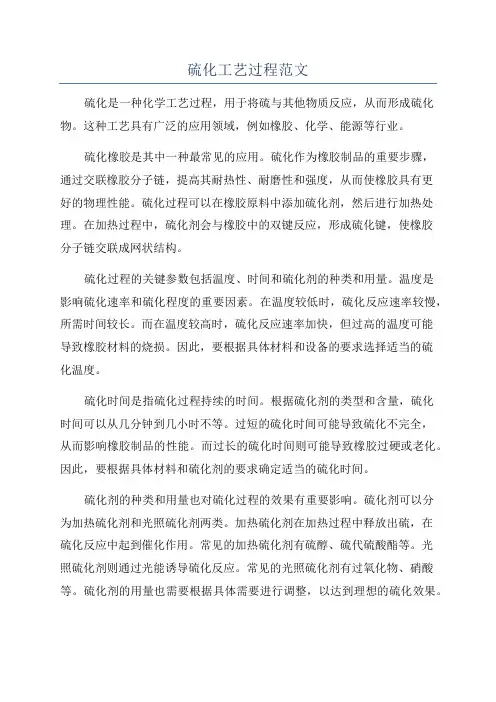 硫化工艺过程范文