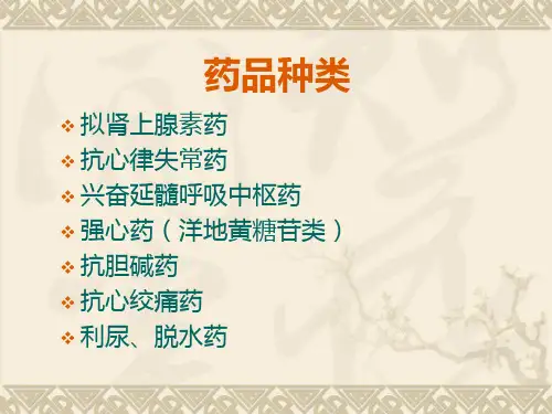 急救药品的使用ppt课件