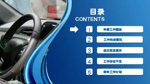 汽车行业工作总结汇报ppt模板图文课件