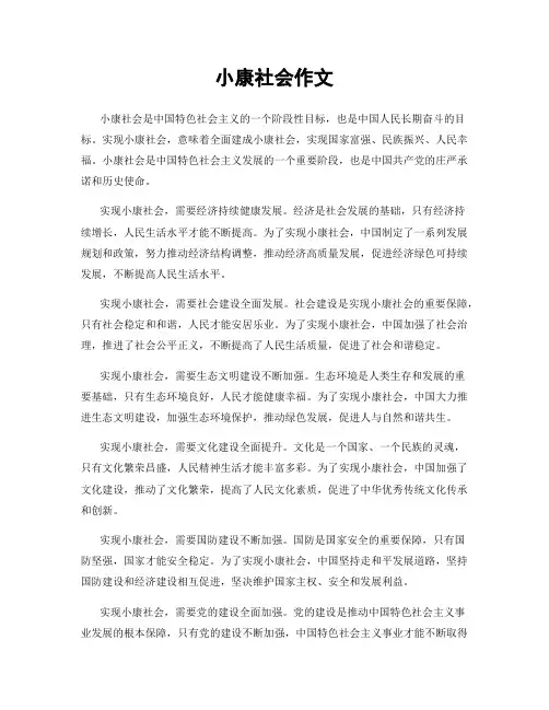 小康社会作文