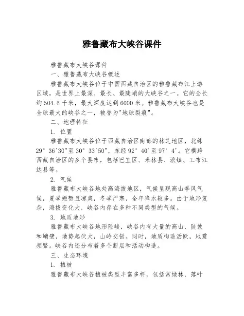 雅鲁藏布大峡谷课件