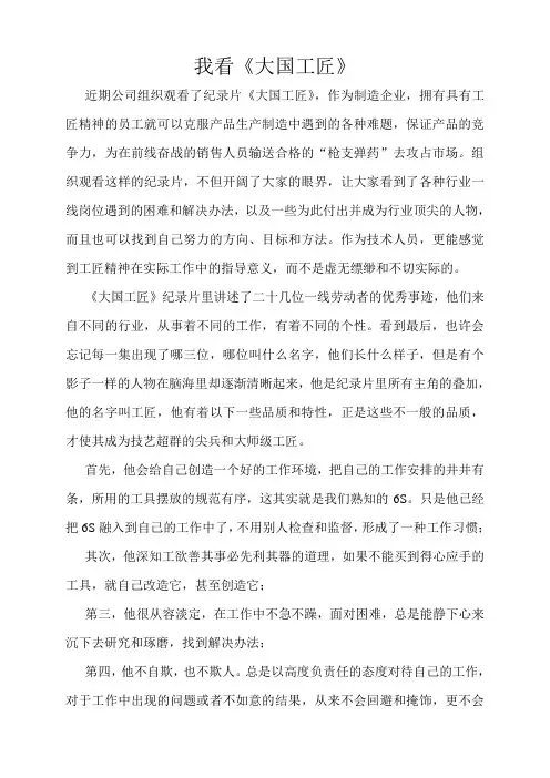 我看《大国工匠》