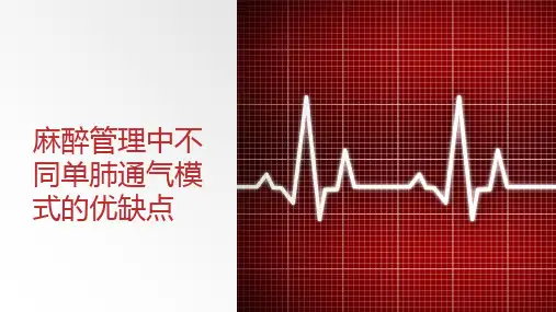 麻醉管理中不同单肺通气模式的优缺点比较