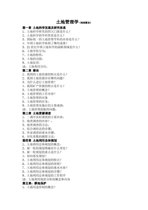 土地管理学(目录版)