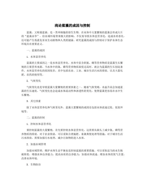 浅论蓝藻的成因与控制