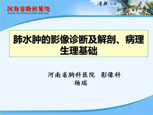 肺水肿的影像诊断及解剖、病理生理基础