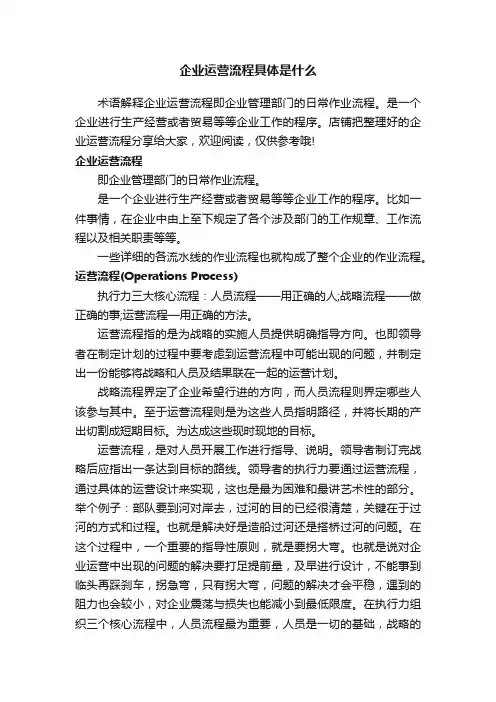 企业运营流程具体是什么