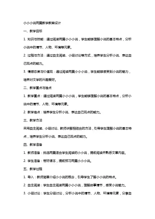 小小说两篇教学教案设计