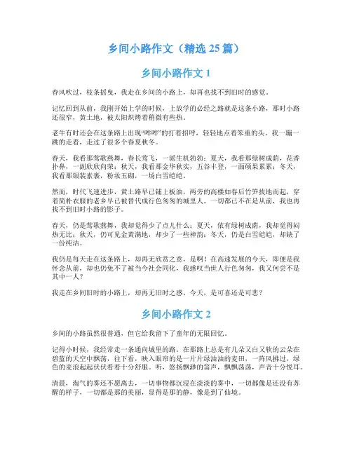 乡间小路作文(精选25篇)