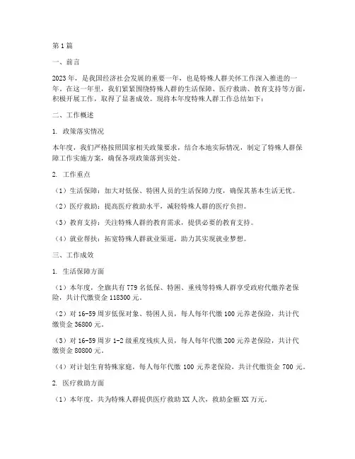 特殊人群年度总结(3篇)