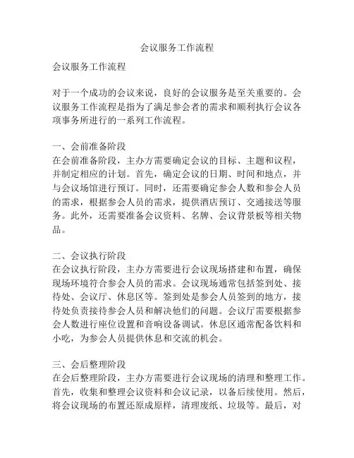 会议服务工作流程