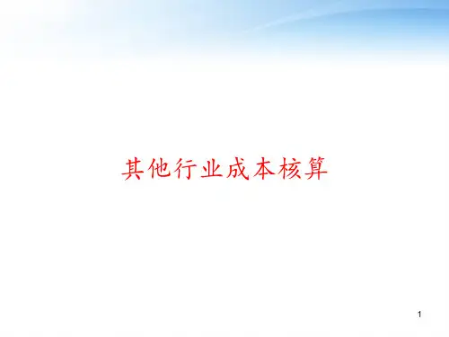 其他行业成本核算 ppt课件