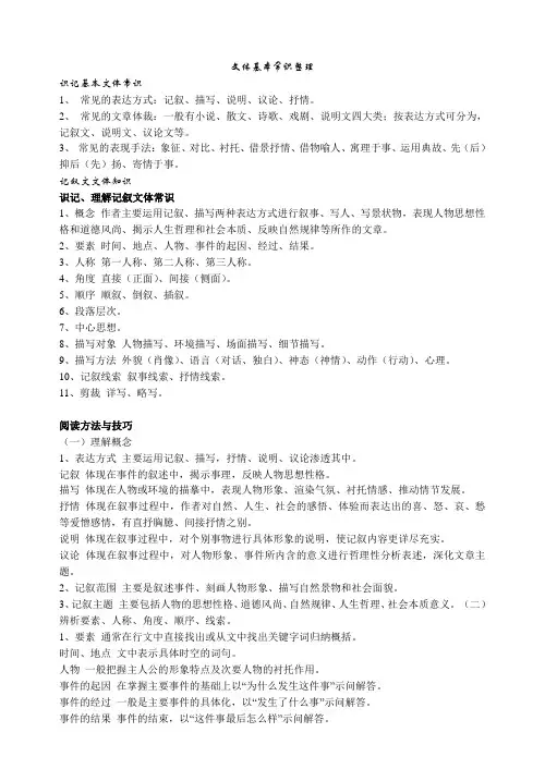 文体基本常识整理