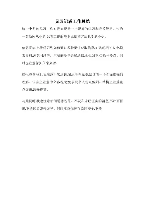 见习记者工作总结