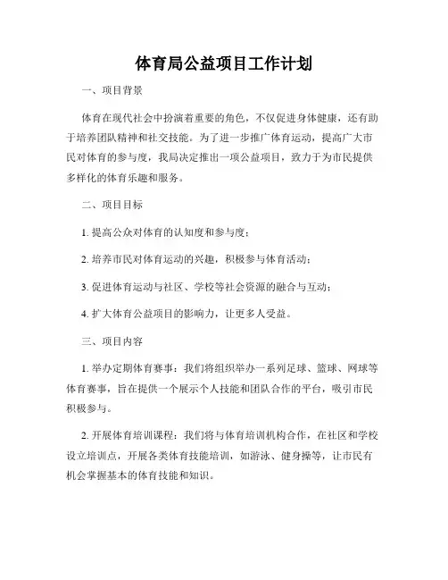 体育局公益项目工作计划