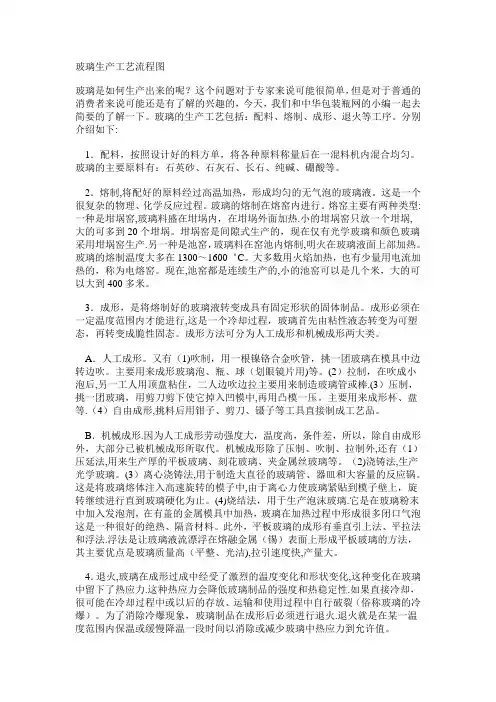 玻璃生产工艺流程图