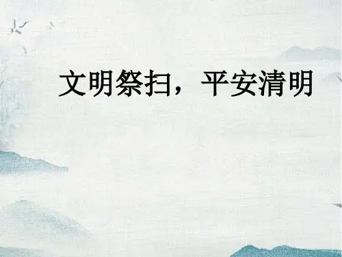 【精品】初三(63)班《文明祭扫,平安清明》主题班会(17张PPT)课件