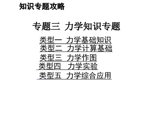人中考物理复习专题三力学知识专题精品PPT课件