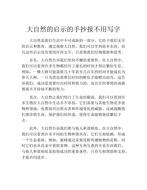 大自然的启示的手抄报不用写字