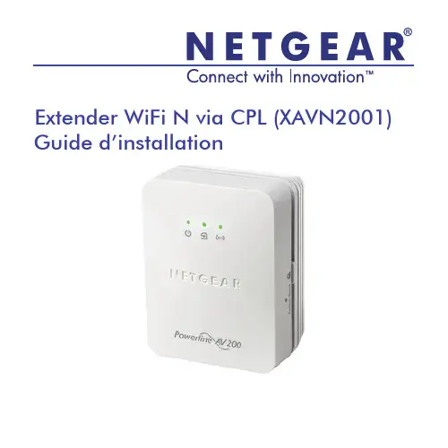 NETGEAR WiFi Extender XAVN2001 安装指南说明书
