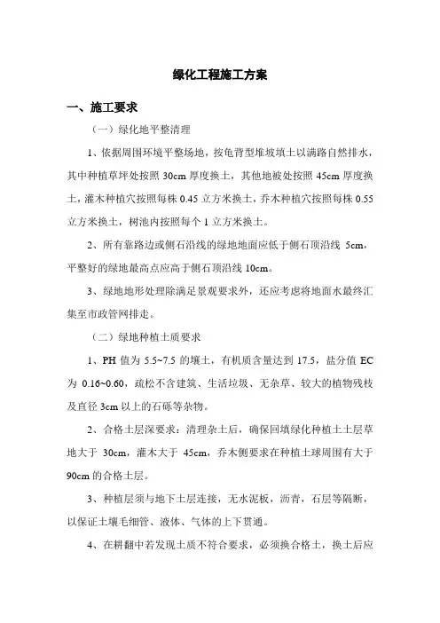 绿化工程施工方案